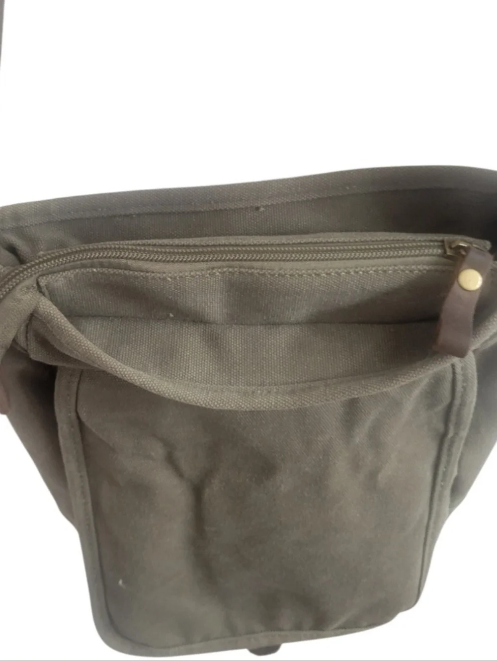 ☆Vtg Style Unisex TOPWOLFS Canvas Messenger Cotton Crossbody Style Hunter Green - Picture 10 of 16